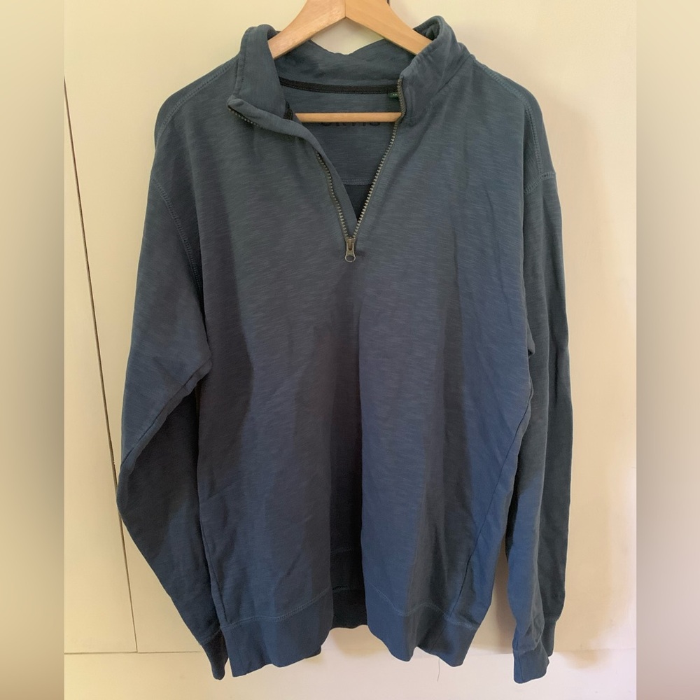 Orvis Men's Navy Zip-Up Sweater